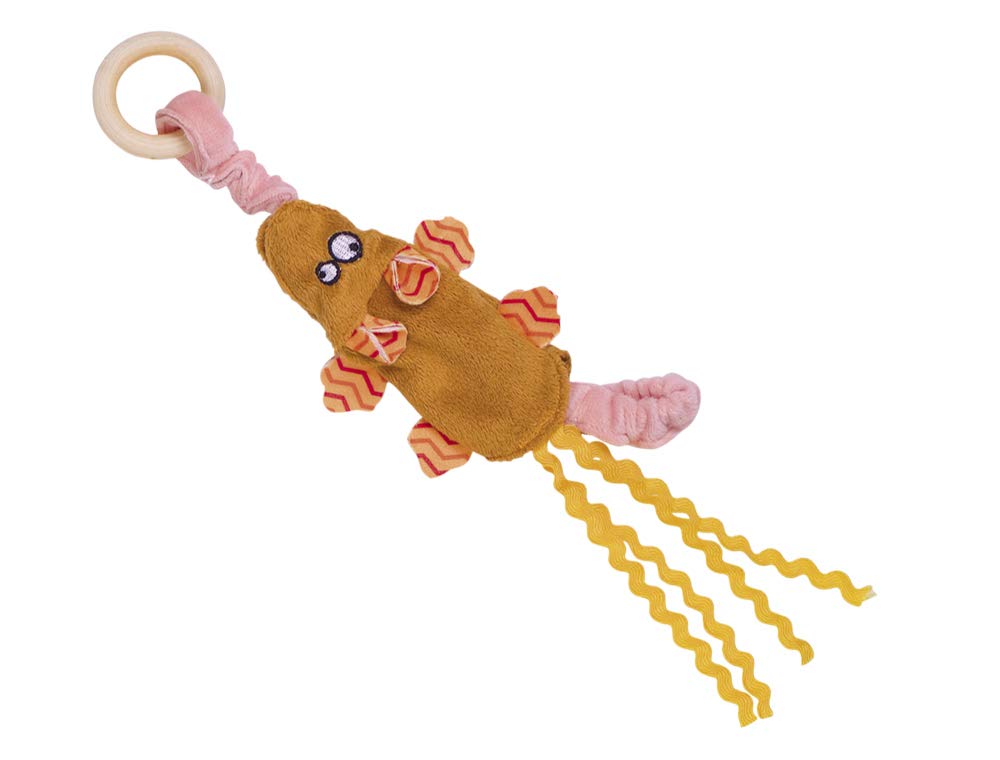 Noby 80280 - Ratón de peluche elástico con anillo de madera, 22 g