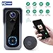 Wsdcam Doorbell Camera Wi-Fi with Motion Detector, Night Vision, 166° Wide Angle, Two-Way Audio, Waterproof 1080P HD Video Doorbell for Home Apartments (Doorbell Camera with Chime)