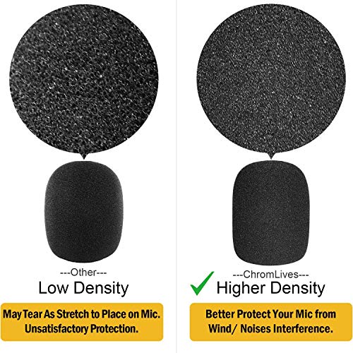 5 Pack Large Foam Cover Mic Windscreen Microphone Cover Handheld Foam Windscreen for MXL, Audio,Perfect Pop Filter for Recording,Black