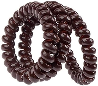 3x Invisible Hair Rings, Spiral Plastic Coils, Wires - Brown Colour - Traceless Hair Rings for All Hair Type by DURSHANI