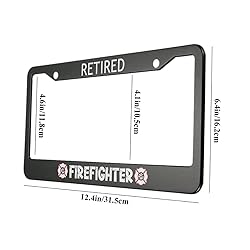 oFloral Retired Firefighter Aluminum Alloy License