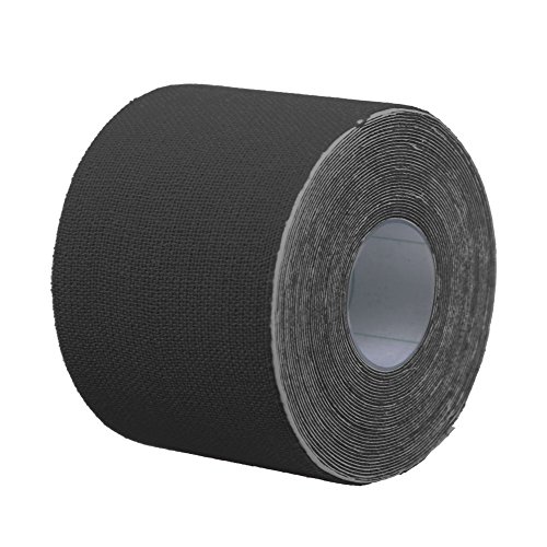 Viewm Kinesiology Tape for Athletic Recovery, Breathable Waterproof Elastic Sports Tapes, 2"x 16.5' Uncut Roll (Black)