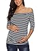 AnnAnn Womens Maternity Tunic Tops Off Shoulder 3/4 Sleeve Classic Side Ruched...