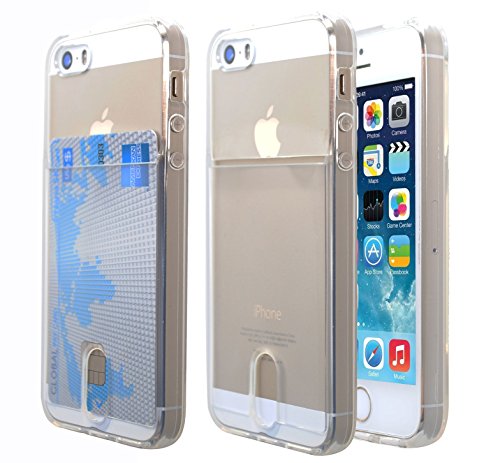 Iphone 5se Case Case Art Plus Slim Strong Clear Plating Tpu Gel Shockproof Case Cover For Iphone 5 5s 5se With Card Holder Transparent Pricepulse