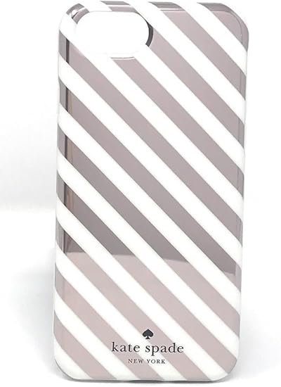 Amazon Com Kate Spade New York Diagonal Stripe Protective Rubber Case For Iphone 7 Iphone 6 Rose Gold Cream