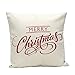 Goodtrade8 Gotd Merry Christmas Pillow Case Xmas 18 x 18 Cushion Cover Merry Chritmas Home Decor Design Throw Pillow Cover Pillow Case 18 x 18 Inch Cotton Linen for Sofa (White A)