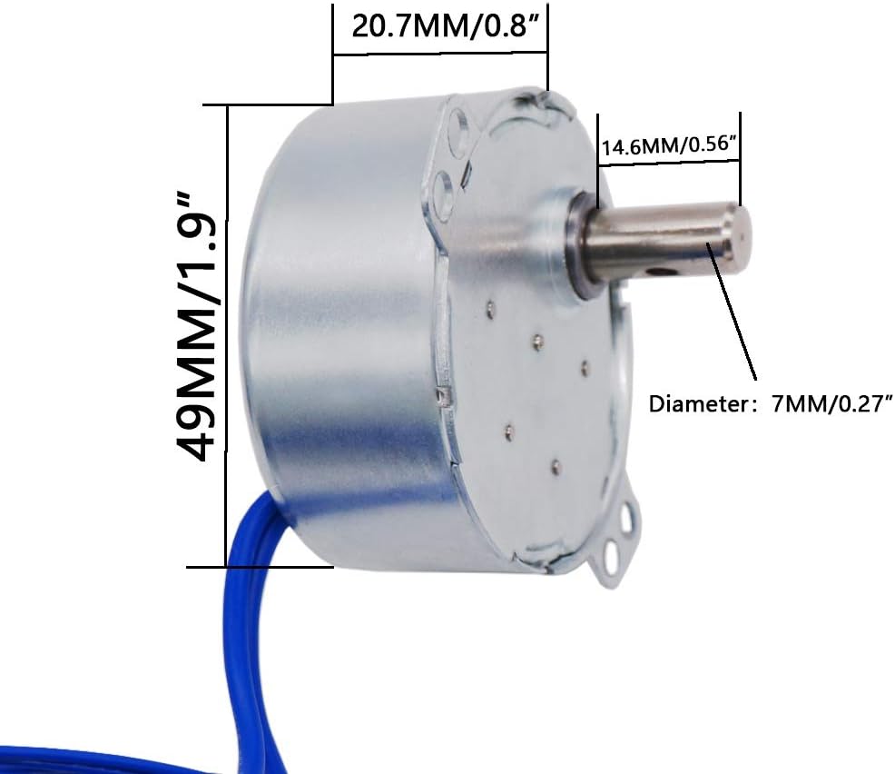 Twidec/2Pcs Synchronous Motor AC100~127V 50/60HZ Turntable Synchron Motor 4W CW/CCW Electric Motor 2.5-3RPM/MIN TYC-50-2.502 - - 