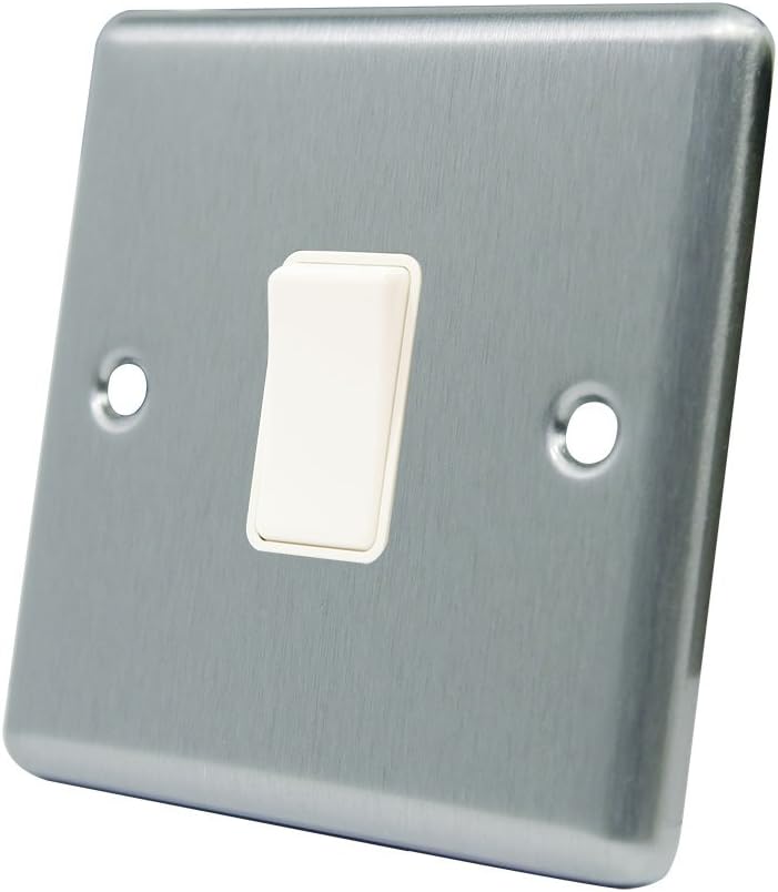 AET CSC1GSWIWH 10 A 1-Gang 2-Way Satin Finish Chrome Classical Single White Insert Plastic Rocker Light Switch