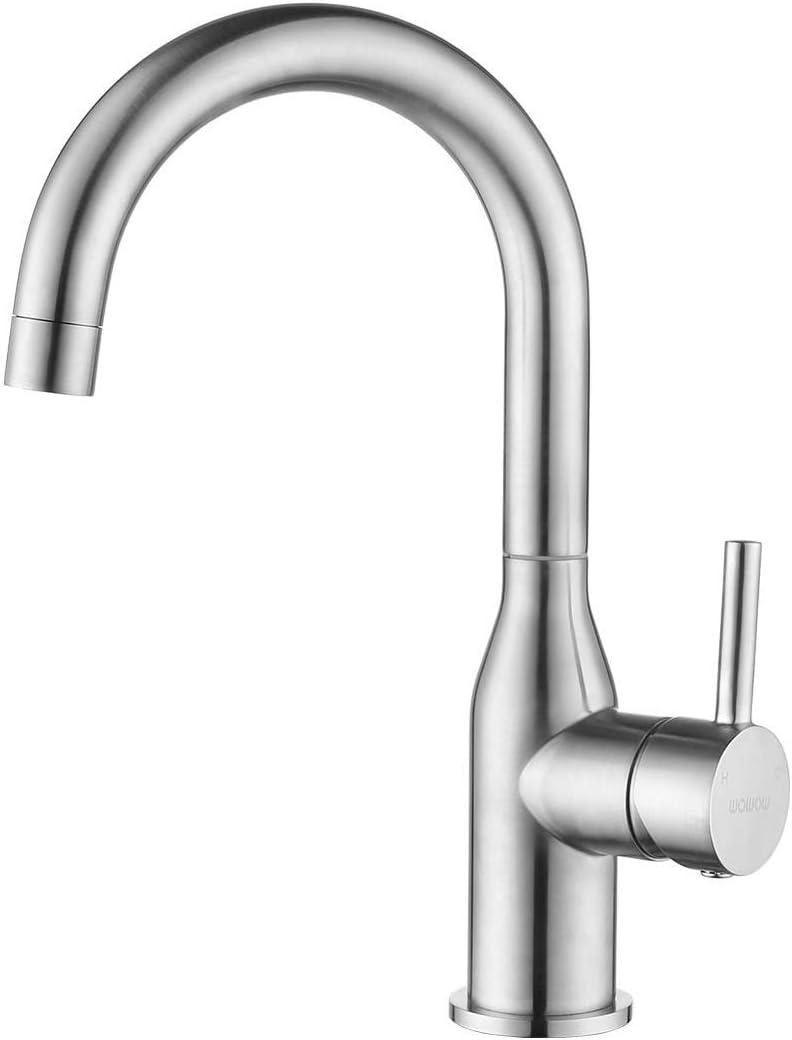 WOWOW Bathroom Faucet Kitchen Faucet Stainless Steel Single Handle Faucet Black Commercial Faucet Sink Basin Faucet High Arc 1 Modern Faucets Bar Kitchen Bathroom Faucet Lead-Free Drip-Free - - 