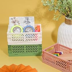 3 Pack Folding Storage Baskets Colorful Organizing