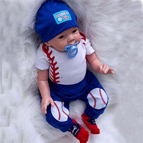 Oumeinuo Reborn Baby Dolls Silicone vinyl 22inch 55cm Lovely Lifelike Cute Boy girl Toy + clothes + Magnetic pacifier