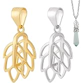 PH PandaHall 2pcs 925 Sterling Silver Pinch Bails, Leaf Shaped Pinch Clip Bail Clasp Dangle Charm Pendant Connector Ice Pick Clasp for Necklace Earring Bracelet DIY Jewelry Making