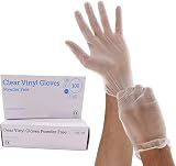 1ABOVE 100 Clear Vinyl Disposable Gloves Large Powder Free Latex Free view 1