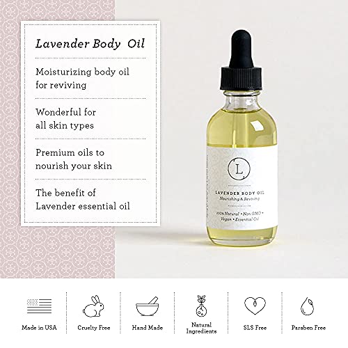 Body Oil, Lavender Moisturizing Nourishing and Reviving Bath Oil for