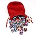 5 Assorted Colors Polyhedral Dice Set for Dungeons and Dragons DnD Pathfinder RPG Role Playing Games with Red Drawstring Dice Bag (Total 5 Sets)