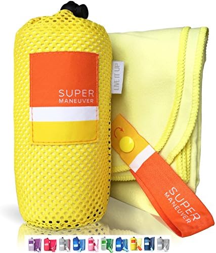Super Towel for Sports, Beach & Travel — Lightweight, Compact, Absorbent, Quick-Drying, Soft Microfiber Suede — Awesome for pool, gym, yoga, bath, camping (Medium 40x20", Extra Large 60x32")