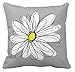 Leaveland Trendy Daisy With Gray and Yellow Pillow Case Cushion Cover Home Sofa Decorative 18 X 18 Squares