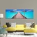 Wieco Art Blue Ocean 3 Piece Giclee Canvas Prints Wall Art Paintings for Living Room Bedroom Home Decorations Modern Stretched and Framed Seascape Artwork Grace Sea Beach Pictures Printed on Canvas