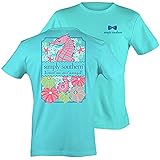 Simply Southern Preppy Short Sleeve T-Shirt - Shell We Seahorse (Large)