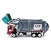 KDW 1/43 Scale Diecast Recycling Garbage Truck Toys for Kids with Bin (Gray)