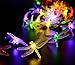 IREALIST Solar String Lights, 20 LED Waterproof Ultra Bright Dragonfly Fairy Lights for Christmas Trees, Garden, Patio, Wedding, Party and Holiday Decorations (Multi-Color)