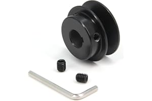 Yeebyee AK20-5/8" Bored Single Groove Web Sheaves 2.0" OD 5/8"Bore V-Belt Sheave Cast Iron Belt Pulley for V-Belt (AK20-5/8", Single Groove)