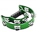 Flexzion Half Moon Musical Tambourine (Green) Double Row Metal Jingles Hand Held Percussion Drum for Gift KTV Party Kids Toy with Ergonomic Handle Grip