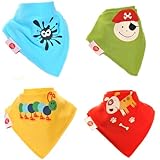 Zippy Fun Baby Bandana Drool Bibs (4 Pack Gift Set) Fun Characters