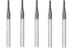 MACROCAT 1/16" End Mill Bits, Square Carbide End Mill with 4 Flutes,ALTiN Coated, HRC 55, Professional Router Bits for CNC & DIYes to Milling Alloy Steels/Hardened Steels (5Pcs)
