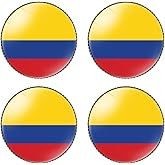 HSQCEZ 4 Pcs Colombia Flag Pin Round 1 Inch, Lapel Pins Souvenir Badge for Hat Clothes Backpack,Colombian Flag Brooch Accessories Party Favors,Patriotic Pin Accessories for Men/Women