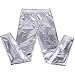 HDE Women's Plus Size Clubwear Shiny Metallic Leggings Liquid Wet Look Pants (Silver, 1X)
