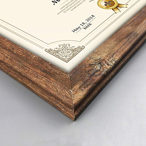 Artsay 8.5x11 Certificate Document Frame Rustic Distressed Picture