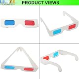 LRMYS 3D Paper Glasses Red Cyan Anaglyph White Frame 10 Pairs view 3