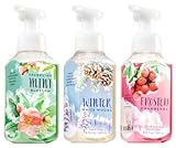 Bath & Body Works Gentle Foaming Hand Soap, Winter's Magic Collection - Frosted Cranberry + Winter White Woods + Sparkling Mint Blossom  (Set of 3) 