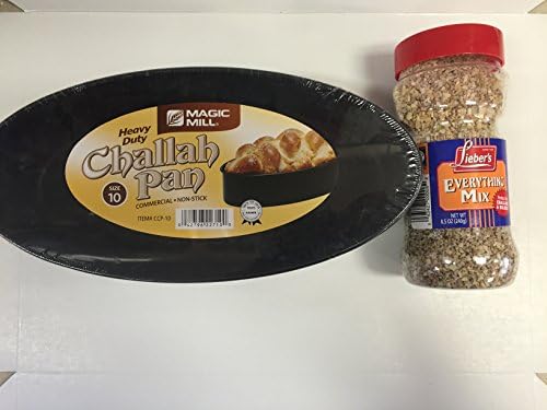 Challa Pan &amp; Everything Mix Combo - Includes 10" Magic Mill Non-stick Challa Pan and Leibers Everything Challa Mix (Certified Kosher)