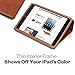 KAVAJ Leather case Cover Berlin for The Apple iPad Mini 3, iPad Mini 2 (Retina Display) and iPad Mini Cognac Brown - Genuine Leather with Stand-up Feature. Thin Smart Cover as Premium Accessory.