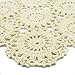 kilofly Crochet Cotton Lace Table Placemats Doilies Pack, 4pc, Beige, Blossoms, 10 inch