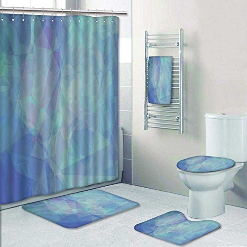 80 Off Vroselv 5 Piece Bathroom Set Includes Shower Curtain Liner
