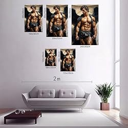 HMLZSJ Nude Muscle Male Torso Portrait Art Gay