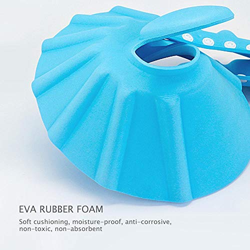 AOLVO Adjustable Baby Shower Hat,Bath Cap to Keep Safety & Suitable at Bath Shower Time for Little Angel/Princess,Shower Visor Protection Soft Cap with Ear Covers for Toddlers Kids - Thumbnail 3