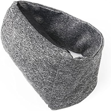Voyage Pillow 2 in 1 Travel Pillow and Eye Mask - Small and Versatile Grey Neck Pillow for Cars,Naps,Airplanes, Camping, Office ,Trains