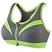 BaBana Women's Zip Front Anti Sports Yoga Bra, shock Wireless Yoga Running Sports Bra (X-Large)