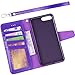 Arae Case for iPhone 7 / iPhone 8 / iPhone SE3 2022 / iPhone SE 2020, Premium PU Leather Wallet Case with Kickstand and Flip Cover (7P Purple)