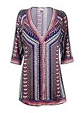 Bar Iii V-Neck Printed Tunic Cover-Up, Only at Macy's Women's Swimsuit