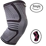 Knee Support Brace For Men & Women By LSR – Knee Compression Sleeve For Exercise, Running, Jogging, Sports – For Arthritis, Joint Pain Relief, Injury & Surgery Recovery – Single Wrap (Grey, Large)