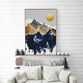 Framed Canvas Home Artwork Decoration Nordic Style Abstract Color Canvas Wall Art for Living Room, Bedroom - 16x24 inches