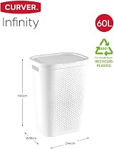 Curver 60 L Infinity Dots Laundry Box White Recycled Plastic 43.7 x 35.1 x 60.2 view 2