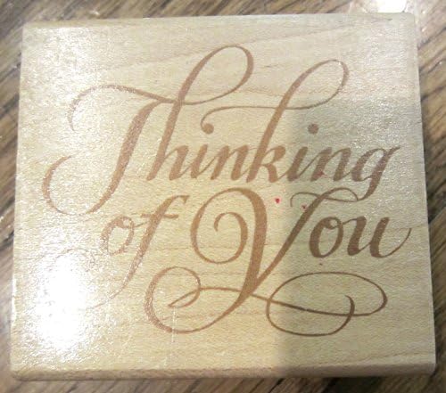 Thinking of You Words Writing Cursive - Wood Mounted Rubber Stamp - A861E