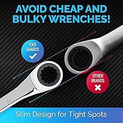 TOOLGUARDS 19mm Wrench SLIM DESIGN Ratchet Wrench