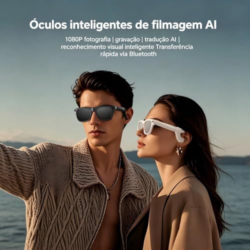 Óculos inteligentes XK One Pro, Câmera 1080P, Áudio de Orelha Aberta, Tradução IA, Bluetooth 5.4 e Estabilização para Filmagem em Primeira Pessoa